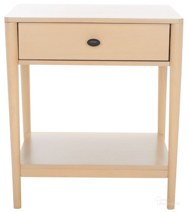 The appearance of Boden 1 Drawer Nightstand in White Wash designed by Safavieh in the modern / contemporary interior design. This white wash piece of furniture  was selected by 1StopBedrooms from Boden Collection to add a touch of cosiness and style into your home. Sku: NST9202A. Material: Wood. Product Type: Nightstand. Image1