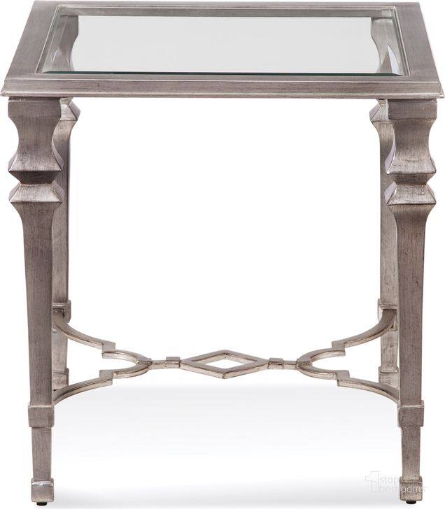 The appearance of Boho Silver Leaf Square End Table designed by Bassett Mirror Company in the modern / contemporary interior design. This silver piece of furniture  was selected by 1StopBedrooms from Boho Collection to add a touch of cosiness and style into your home. Sku: 1212-250EC. Product Type: End Table. Image1