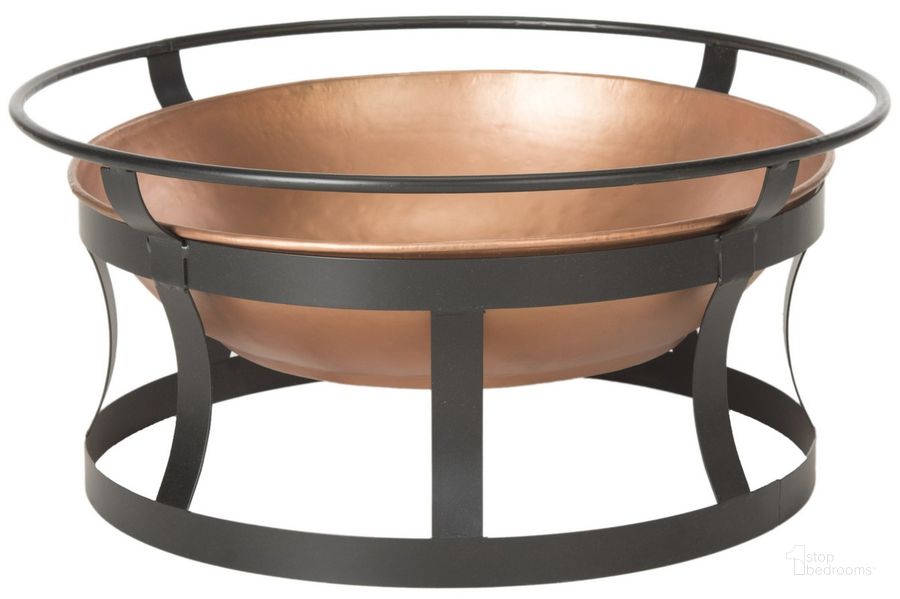 The appearance of Bonaire Copper and Black Fire Pit designed by Safavieh in the modern / contemporary interior design. This black and copper piece of furniture  was selected by 1StopBedrooms from Safavieh PIT Collection to add a touch of cosiness and style into your home. Sku: PIT1012A. Material: Steel. Product Type: Fireplace. Image1