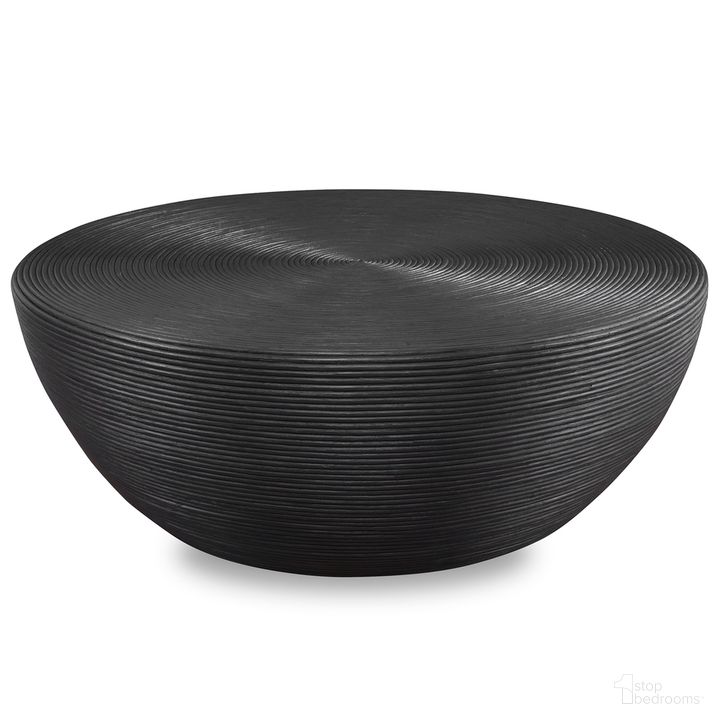 The appearance of Bongo Rattan Coffee Table In Black designed by Uttermost in the  interior design. This black piece of furniture  was selected by 1StopBedrooms from Bongo Collection to add a touch of cosiness and style into your home. Sku: 22919. Material: Fabric. Product Type: Coffee Table. Image1