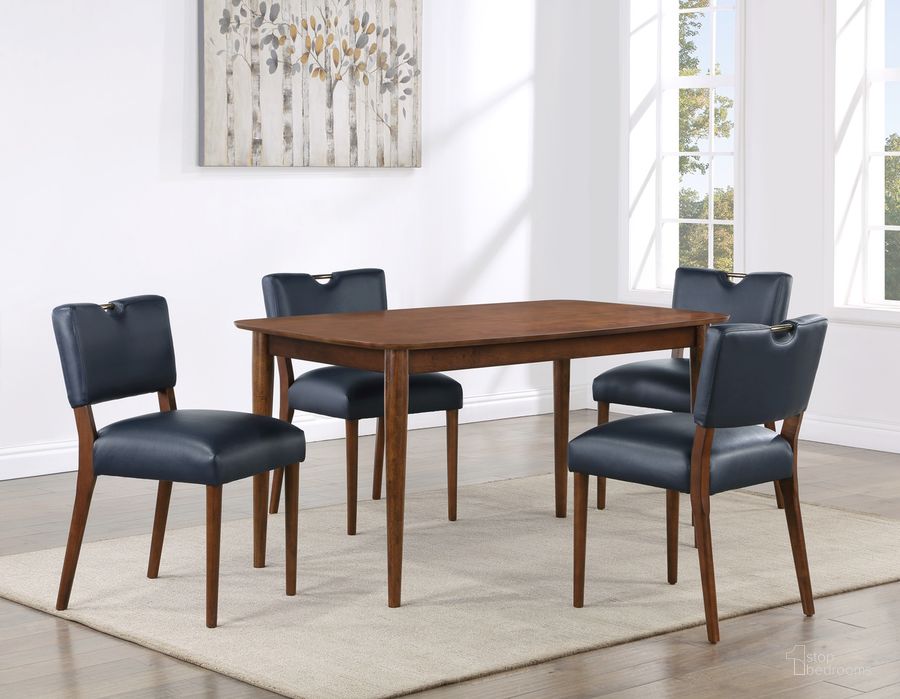 The appearance of Bonito Faux Leather 5 Piece Dining Set In Midnight Blue designed by Comfort Pointe in the modern / contemporary interior design. This midnight blue piece of furniture  was selected by 1StopBedrooms from Bonito Collection to add a touch of cosiness and style into your home. Sku: 6510-059;6510-14;6510-14. Product Type: Dining Room Set. Material: Engineered Wood. Image1