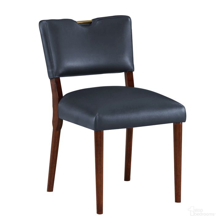 The appearance of Bonito Faux Leather Dining Chair Set of 2 In Midnight Blue designed by Comfort Pointe in the modern / contemporary interior design. This midnight blue piece of furniture  was selected by 1StopBedrooms from Bonito Collection to add a touch of cosiness and style into your home. Sku: 6510-14. Material: Wood. Product Type: Dining Chair. Image1