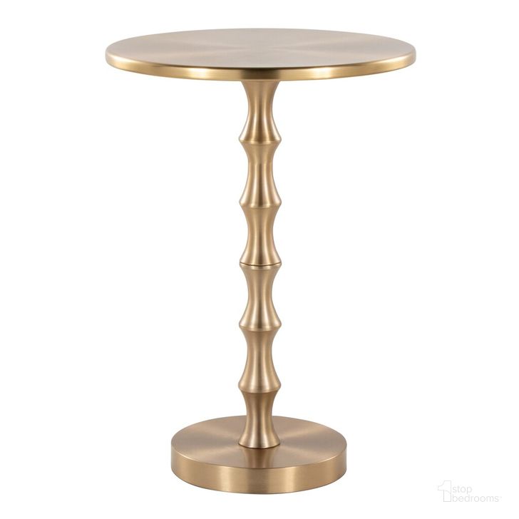 The appearance of Bora 26.75 Inch Metal Accent Table In Gold designed by Lumisource in the modern / contemporary interior design. This gold piece of furniture  was selected by 1StopBedrooms from Bora Collection to add a touch of cosiness and style into your home. Sku: TBS27-BORA AU. Material: Metal. Product Type: Accent Table. Image1