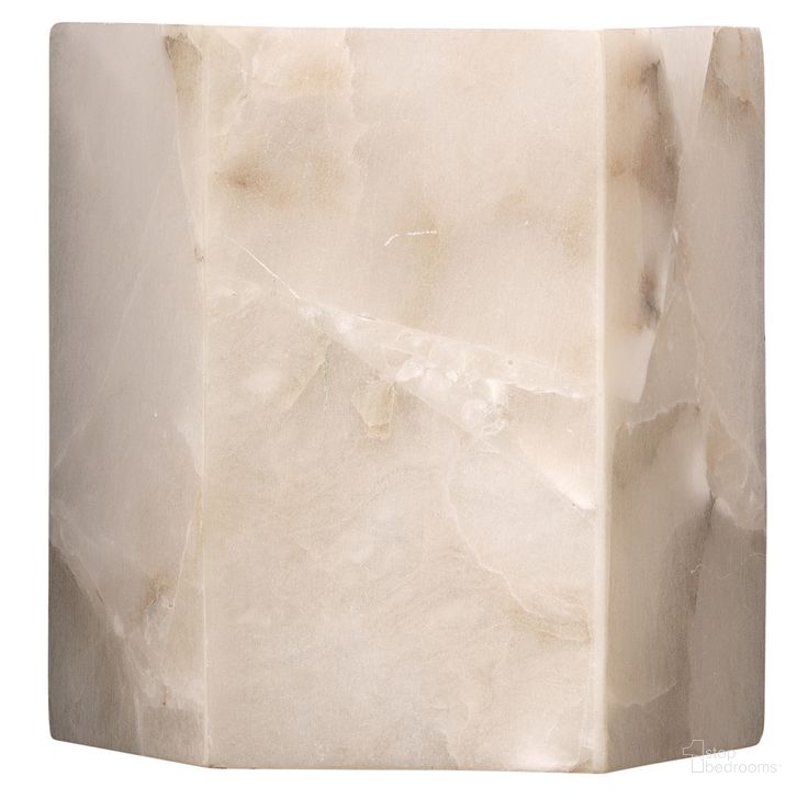 The appearance of Borealis Hexagon Wall Sconce designed by Jamie Young Company in the coastal interior design. This alabaster piece of furniture  was selected by 1StopBedrooms from Borealis Collection to add a touch of cosiness and style into your home. Sku: 4BORE-SCAL. Product Type: Wall Sconce. Material: Alabaster. Image1