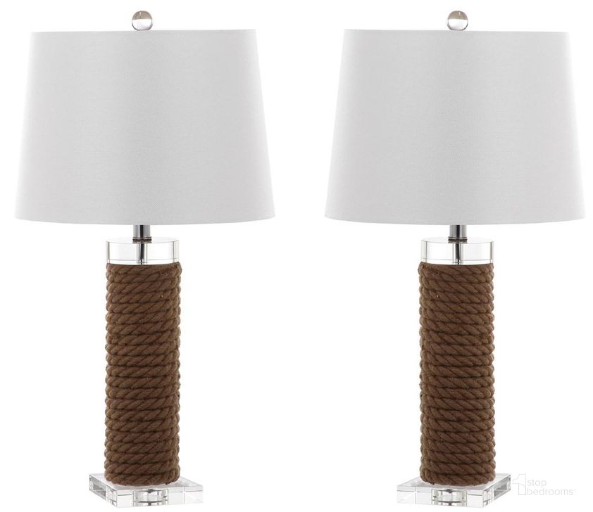 The appearance of Boyd Brown 26.5 Inch Rope Table Lamp Set of 2 designed by Safavieh in the modern / contemporary interior design. This brown piece of furniture  was selected by 1StopBedrooms from Safavieh LIT Collection to add a touch of cosiness and style into your home. Sku: LIT4379A-SET2. Material: Chrome. Product Type: Table Lamp. Image1