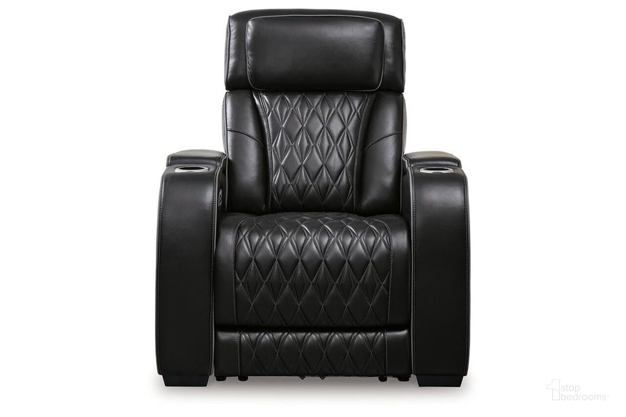 The appearance of Boyington Power Recliner In Black designed by Signature Design by Ashley in the modern / contemporary interior design. This black piece of furniture  was selected by 1StopBedrooms from Boyington Collection to add a touch of cosiness and style into your home. Sku: U2710613. Product Type: Recliner. Material: Leather Match. Image1