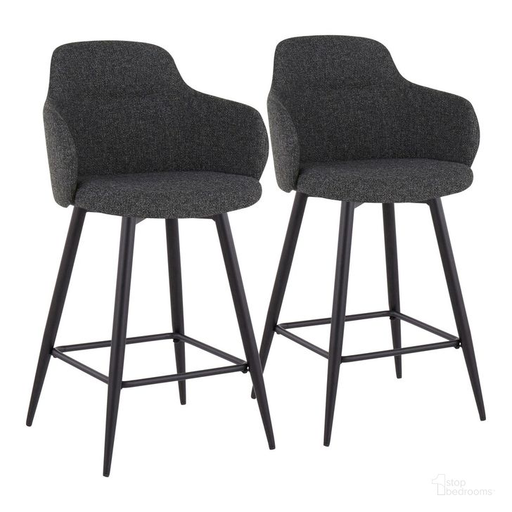 The appearance of Boyne 26 Inch Fixed Height Counter Stool Set of 2 In Dark Grey designed by Lumisource in the industrial interior design. This dark grey piece of furniture  was selected by 1StopBedrooms from Boyne Collection to add a touch of cosiness and style into your home. Sku: B26-BOYNE-55SWVX2 BKDGY2. Material: Metal. Product Type: Barstool. Image1