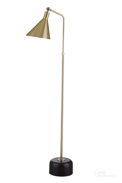 The appearance of Brady Floor Lamp In Brass designed by Bassett Mirror Company in the industrial interior design. This brass piece of furniture  was selected by 1StopBedrooms from  to add a touch of cosiness and style into your home. Sku: L4357F. Material: Metal. Product Type: Floor Lamp. Image1