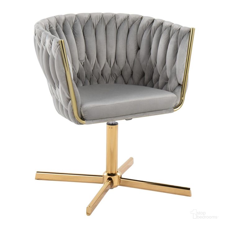 The appearance of Braided Renee Swivel Accent Chair In Gold and Silver designed by Lumisource in the modern / contemporary interior design. This gold and silver piece of furniture  was selected by 1StopBedrooms from Renee Collection to add a touch of cosiness and style into your home. Sku: CHR-BRDRENEEV-XPED1 AUSV1. Material: Metal. Product Type: Swivel Chair. Image1
