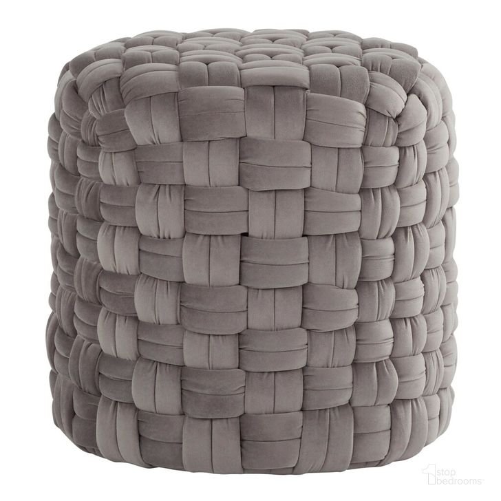 The appearance of Braided Round 16 Inch Ottoman In Grey Velvet designed by Lumisource in the modern / contemporary interior design. This grey velvet piece of furniture  was selected by 1StopBedrooms from Braided Collection to add a touch of cosiness and style into your home. Sku: OT-RNDBRD16 VDGY. Product Type: Ottoman. Material: Velvet. Image1