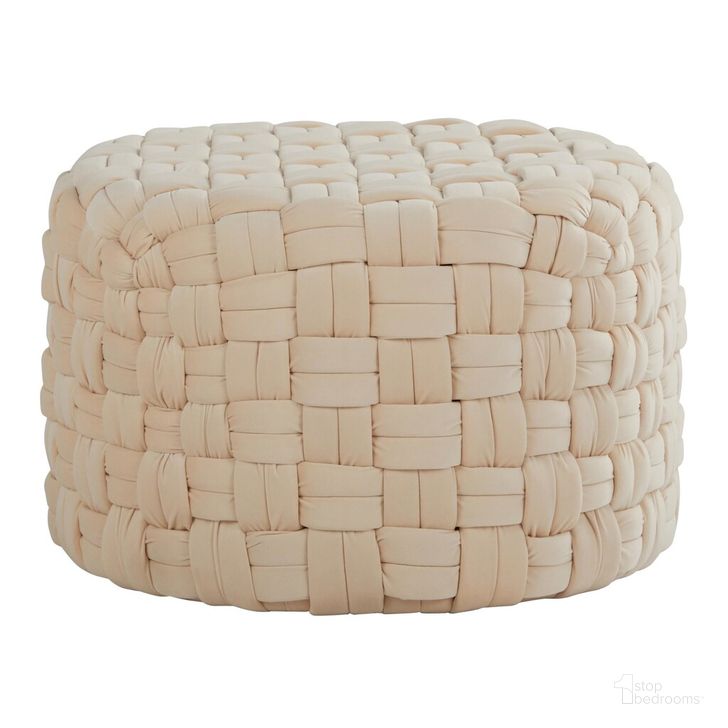 The appearance of Braided Round 24 Inch Ottoman In Cream Velvet designed by Lumisource in the modern / contemporary interior design. This cream velvet piece of furniture  was selected by 1StopBedrooms from Braided Collection to add a touch of cosiness and style into your home. Sku: OT-RNDBRD24 VCR. Product Type: Ottoman. Material: Velvet. Image1