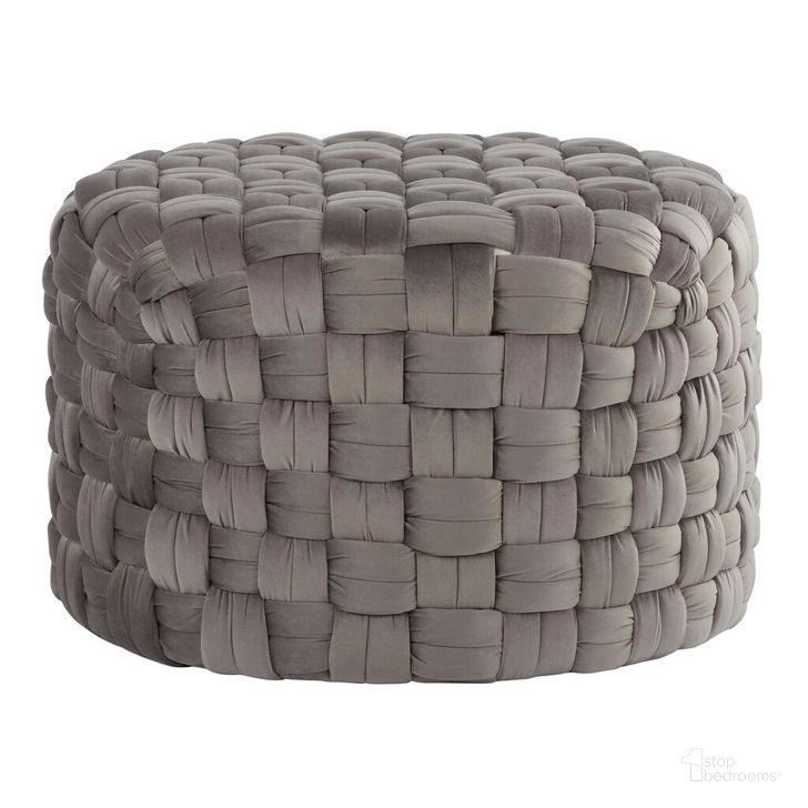 The appearance of Braided Round 24 Inch Ottoman In Grey Velvet designed by Lumisource in the modern / contemporary interior design. This grey velvet piece of furniture  was selected by 1StopBedrooms from Braided Collection to add a touch of cosiness and style into your home. Sku: OT-RNDBRD24 VDGY. Product Type: Ottoman. Material: Velvet. Image1
