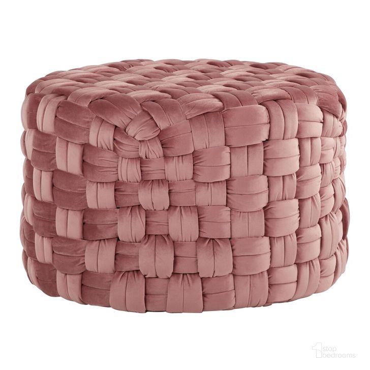 The appearance of Braided Round 24 Inch Ottoman In Pink Velvet designed by Lumisource in the modern / contemporary interior design. This pink velvet piece of furniture  was selected by 1StopBedrooms from Braided Collection to add a touch of cosiness and style into your home. Sku: OT-RNDBRD24 VPK. Product Type: Ottoman. Material: Velvet. Image1