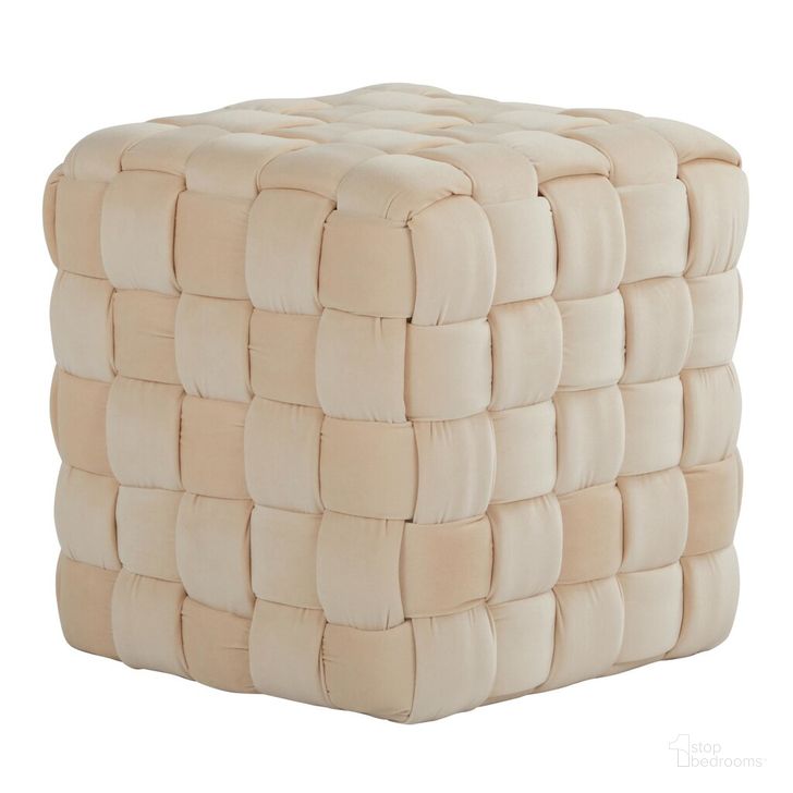 The appearance of Braided Square 16 Inch Ottoman In Cream Velvet designed by Lumisource in the modern / contemporary interior design. This cream velvet piece of furniture  was selected by 1StopBedrooms from Braided Collection to add a touch of cosiness and style into your home. Sku: OT-SQBRAID16 VCR. Product Type: Ottoman. Material: Velvet. Image1