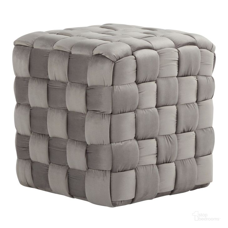 The appearance of Braided Square 16 Inch Ottoman In Grey Velvet designed by Lumisource in the modern / contemporary interior design. This grey velvet piece of furniture  was selected by 1StopBedrooms from Braided Collection to add a touch of cosiness and style into your home. Sku: OT-SQBRAID16 VDGY. Product Type: Ottoman. Material: Velvet. Image1