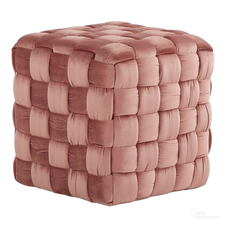 The appearance of Braided Square 16 Inch Ottoman In Pink Velvet designed by Lumisource in the modern / contemporary interior design. This pink velvet piece of furniture  was selected by 1StopBedrooms from Braided Collection to add a touch of cosiness and style into your home. Sku: OT-SQBRAID16 VPK. Product Type: Ottoman. Material: Velvet. Image1