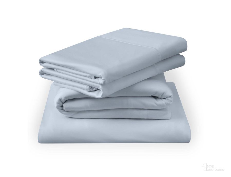 The appearance of Breeze Cooling Split California King Tencel Lyocell and Nylon Sheet Set In Sleepy Blue designed by Tempur-Pedic in the modern / contemporary interior design. This sleepy blue piece of furniture  was selected by 1StopBedrooms from Breeze Collection to add a touch of cosiness and style into your home. Sku: 40103232. Material: Cotton. Product Type: Bed Sheet. Size: Split California King. Image1