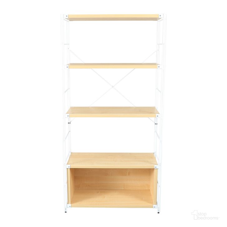 The appearance of Brentwood Etagere Bookcase In Natural Wood designed by LeisureMod in the transitional interior design. This natural wood piece of furniture  was selected by 1StopBedrooms from Brentwood Collection to add a touch of cosiness and style into your home. Sku: BBW-65NW. Material: Wood. Product Type: Bookcase. Image1