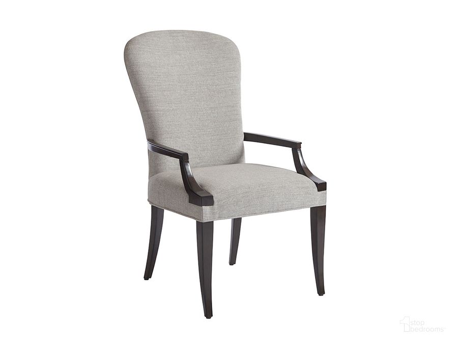 The appearance of Brentwood Wilshire Schuler Upholstered Arm Chair By Barclay Butera designed by Barclay Butera in the transitional interior design. This gray piece of furniture  was selected by 1StopBedrooms from Brentwood Collection to add a touch of cosiness and style into your home. Sku: 01-0915-883-01. Material: Wood. Product Type: Arm Chair. Image1