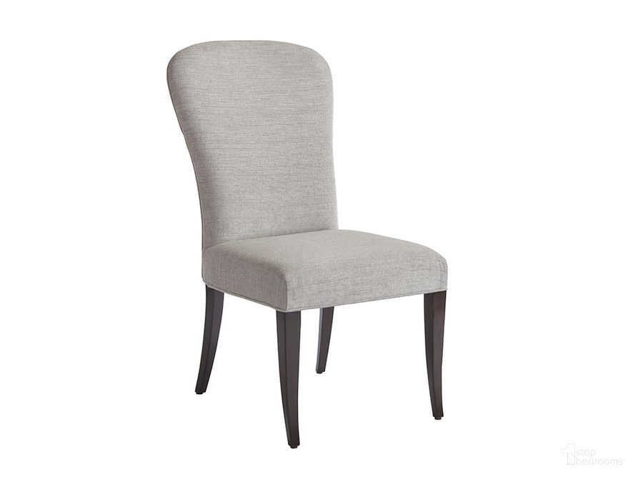 The appearance of Brentwood Wilshire Schuler Upholstered Side Chair By Barclay Butera designed by Barclay Butera in the transitional interior design. This gray piece of furniture  was selected by 1StopBedrooms from Brentwood Collection to add a touch of cosiness and style into your home. Sku: 01-0915-882-01. Material: Wood. Product Type: Side Chair. Image1