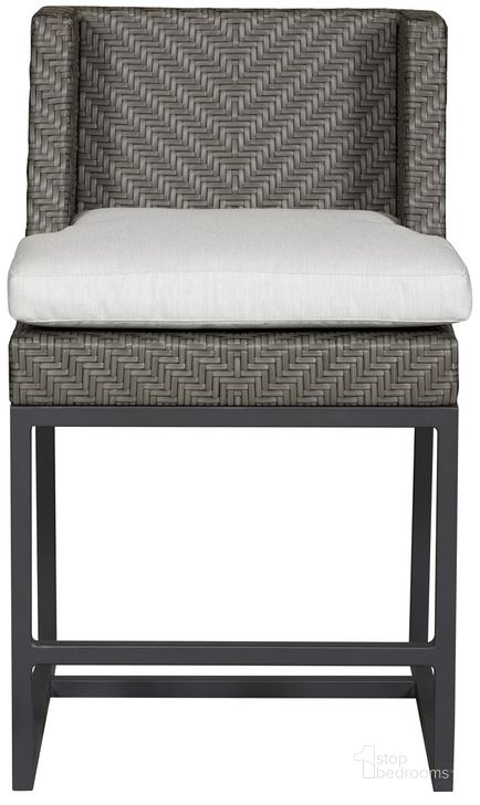 The appearance of Bridgehampton Outdoor Counter Stool In Brown and Gray designed by Vanguard Furniture in the  interior design. This brown and gray piece of furniture  was selected by 1StopBedrooms from Bridgehampton Collection to add a touch of cosiness and style into your home. Sku: OW107-CS_155139. Material: Metal. Product Type: Outdoor Bar Furniture. Image1