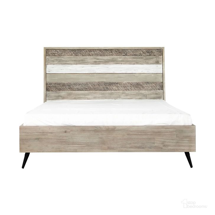 The appearance of Bridges King Platform Bed In Two Tone Acacia Wood designed by Armen Living in the modern / contemporary interior design. This two-tone gray piece of furniture  was selected by 1StopBedrooms from Bridges Collection to add a touch of cosiness and style into your home. Sku: LCBRBDGRKGBX1;LCBRBDGRKGBX2;LCBRBDGRKGBX3;LCBRBDGRKGBX4. Bed Type: Platform Bed. Material: Wood. Product Type: Platform Bed. Bed Size: King. Image1