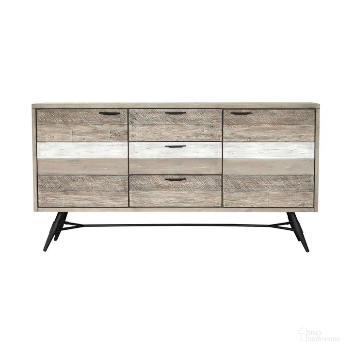 The appearance of Bridges Sideboard Buffet Cabinet In Two Tone Acacia Wood designed by Armen Living in the modern / contemporary interior design. This two-tone gray piece of furniture  was selected by 1StopBedrooms from Bridges Collection to add a touch of cosiness and style into your home. Sku: LCBRBUGR. Material: Wood. Product Type: Buffet. Image1