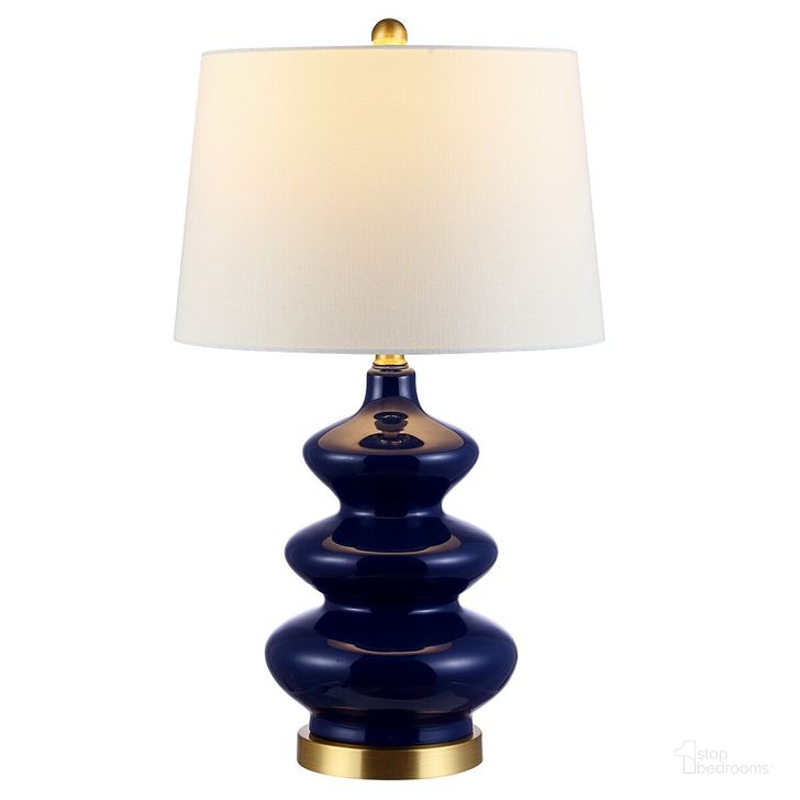 The appearance of Brielle Table Lamp in Navy designed by Safavieh in the modern / contemporary interior design. This navy piece of furniture  was selected by 1StopBedrooms from Brielle Collection to add a touch of cosiness and style into your home. Sku: TBL4282B. Material: Ceramic. Product Type: Table Lamp. Image1