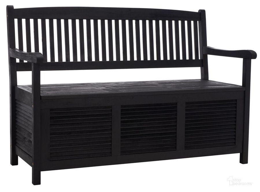 The appearance of Brisbane Bench in Black designed by Safavieh in the modern / contemporary interior design. This black piece of furniture  was selected by 1StopBedrooms from Brisbane Collection to add a touch of cosiness and style into your home. Sku: PAT7017D. Material: Wood. Product Type: Outdoor Bench. Image1