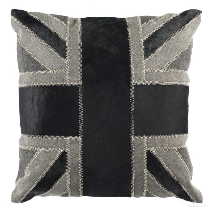 The appearance of Bristol Cowhide 20X20 Pillow designed by Safavieh in the modern / contemporary interior design. This black and grey piece of furniture  was selected by 1StopBedrooms from Safavieh PLS Collection to add a touch of cosiness and style into your home. Sku: PLS240A-2020. Product Type: Pillows and Throw. Image1