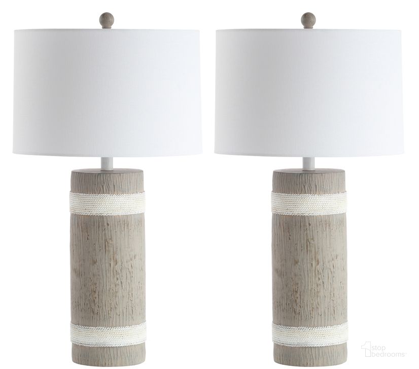 The appearance of Brixton Brown and White Table Lamp Set of 2 designed by Safavieh in the modern / contemporary interior design. This brown white piece of furniture  was selected by 1StopBedrooms from Safavieh TBL Collection to add a touch of cosiness and style into your home. Sku: TBL4181A-SET2. Product Type: Table Lamp. Image1