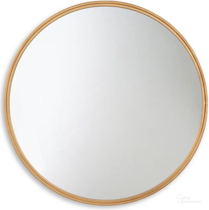 The appearance of Brocky Gold Finish Accent Mirror designed by Signature Design by Ashley in the modern / contemporary interior design. This gold piece of furniture  was selected by 1StopBedrooms from Brocky Collection to add a touch of cosiness and style into your home. Sku: A8010211. Product Type: Accent Mirror. Image1