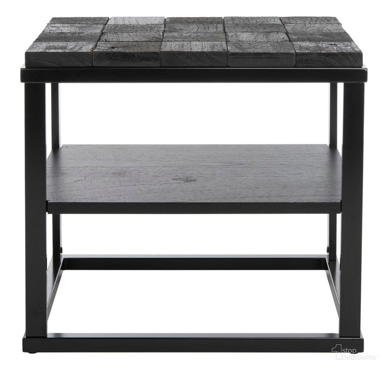 The appearance of Brodie Charred Nightstand In Black designed by Safavieh Couture in the industrial interior design. This black piece of furniture  was selected by 1StopBedrooms from Brodie Collection to add a touch of cosiness and style into your home. Sku: SFV9027A. Material: Aluminum. Product Type: Nightstand. Image1