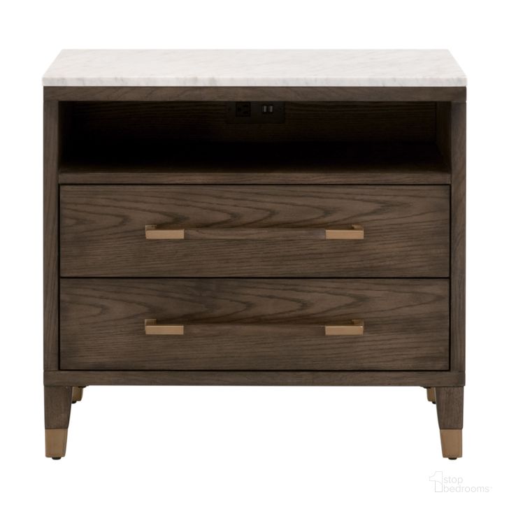 The appearance of Bronze Bay Cambria 2 Drawer Nightstand In Brown Oak designed by Essentials For Living in the transitional interior design. This brown oak piece of furniture  was selected by 1StopBedrooms from Bronze Bay Collection to add a touch of cosiness and style into your home. Sku: 5250.DB-OAK/BIA. Material: Wood. Product Type: Nightstand. Image1