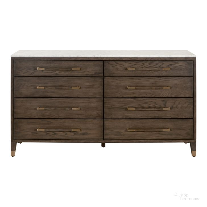 The appearance of Bronze Bay Cambria 8 Drawer Double Dresser In Brown Oak designed by Essentials For Living in the transitional interior design. This brown oak piece of furniture  was selected by 1StopBedrooms from Bronze Bay Collection to add a touch of cosiness and style into your home. Sku: 5252.DB-OAK/BIA. Material: Wood. Product Type: Dresser. Image1