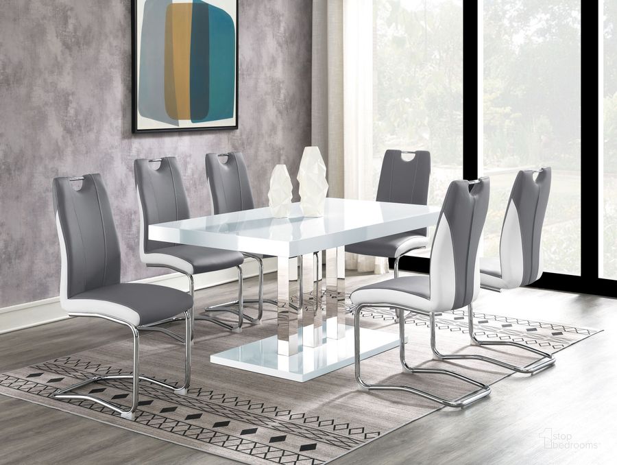 The appearance of Brooklyn White High Gloss Dining Room Set designed by Coaster in the modern / contemporary interior design. This silver and white piece of furniture  was selected by 1StopBedrooms from Brooklyn Collection to add a touch of cosiness and style into your home. Sku: 193811B1;193811B2;193812B1;193812B2. Material: Wood. Product Type: Dining Room Set. Image1