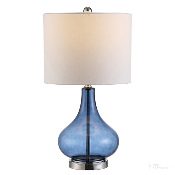 The appearance of Brooks Glass Table Lamp in Blue designed by Safavieh in the modern / contemporary interior design. This blue piece of furniture  was selected by 1StopBedrooms from Brooks Collection to add a touch of cosiness and style into your home. Sku: TBL4254B. Material: Glass. Product Type: Table Lamp. Image1