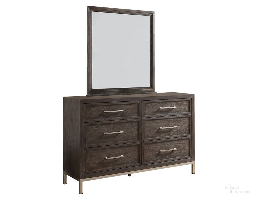 The appearance of Broomfield Dresser and Mirror designed by Steve Silver in the transitional interior design. This walnut piece of furniture  was selected by 1StopBedrooms from Broomfield Collection to add a touch of cosiness and style into your home. Sku: BR950DR;BR950M. Material: Wood. Product Type: Dresser and Mirror. Image1