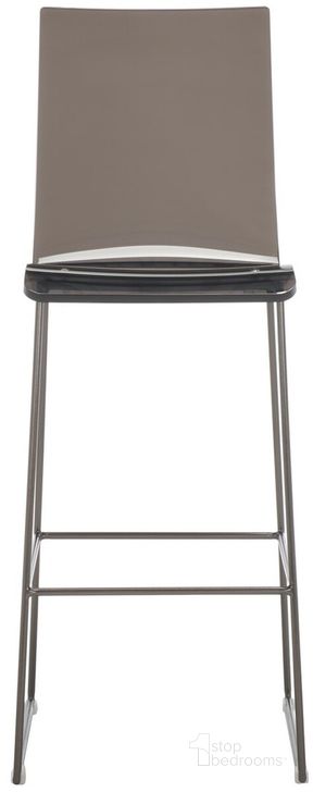 The appearance of Bryant Acrylic Barstool In Gray and Black designed by Safavieh Couture in the glam interior design. This gray and black piece of furniture  was selected by 1StopBedrooms from Bryant Collection to add a touch of cosiness and style into your home. Sku: SFV2564B. Product Type: Barstool. Material: Iron. Image1