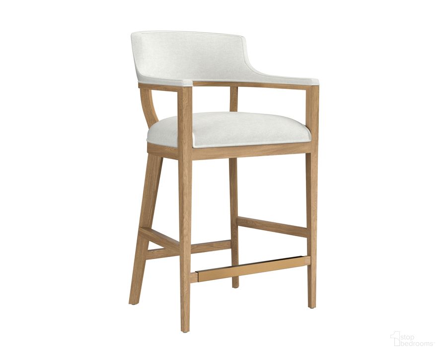 The appearance of Brylea Barstool In Natural and Heather Ivory Tweed designed by Sunpan in the modern / contemporary interior design. This ivory and natural piece of furniture  was selected by 1StopBedrooms from Brylea Collection to add a touch of cosiness and style into your home. Sku: 110517. Material: Fabric. Product Type: Barstool. Image1