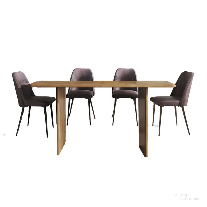 The appearance of Burke 5-Piece 76 Inch Solid Wood Dining Set with Faux Leather Chairs In Dark Brown designed by Jofran in the modern / contemporary interior design. This dark brown piece of furniture  was selected by 1StopBedrooms from Burke Collection to add a touch of cosiness and style into your home. Sku: 2271-BURKEDTG-4DOXCHDBN. Product Type: Dining Room Set. Material: Plywood. Image1