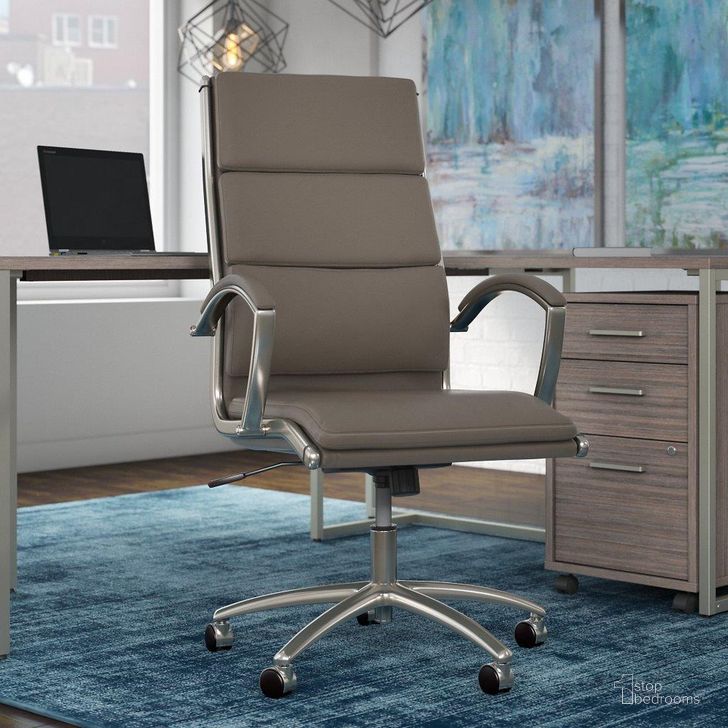 The appearance of Bush Business Furniture Modelo High Back Leather Executive Office Chair in Washed Gray designed by Bush Furniture in the modern / contemporary interior design. This washed grey piece of furniture  was selected by 1StopBedrooms from Seating Collection to add a touch of cosiness and style into your home. Sku: CH1701WGL-03. Material: Leather. Product Type: Office Chair. Image1