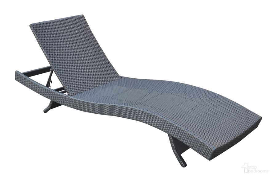 The appearance of Cabana Outdoor Adjustable Wicker Chaise Lounge Chair designed by Armen Living in the modern / contemporary interior design. This black piece of furniture  was selected by 1StopBedrooms from Cabana Collection to add a touch of cosiness and style into your home. Sku: LCCALOBL. Material: Aluminum. Product Type: Outdoor Lounge Chair. Image1