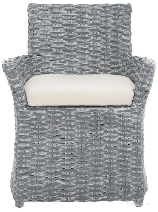 The appearance of Cabana Grey and Beige Rattan Arm Chair designed by Safavieh in the modern / contemporary interior design. This grey and beige piece of furniture  was selected by 1StopBedrooms from Safavieh FOX Collection to add a touch of cosiness and style into your home. Sku: FOX6500A. Product Type: Accent Chair. Material: Rattan. Image1