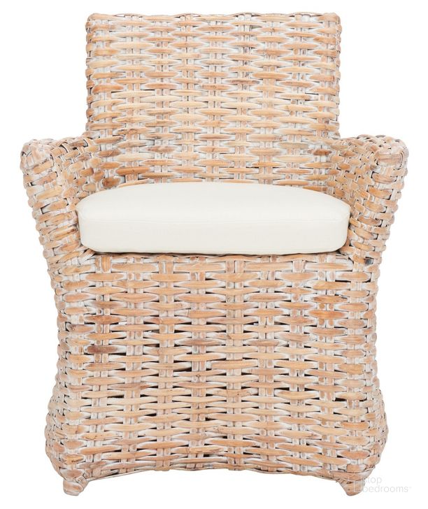 The appearance of Cabana Rattan Arm Chair in White Wash and White designed by Safavieh in the modern / contemporary interior design. This white wash and white piece of furniture  was selected by 1StopBedrooms from Cabana Collection to add a touch of cosiness and style into your home. Sku: FOX6500C. Product Type: Accent Chair. Material: Rattan. Image1