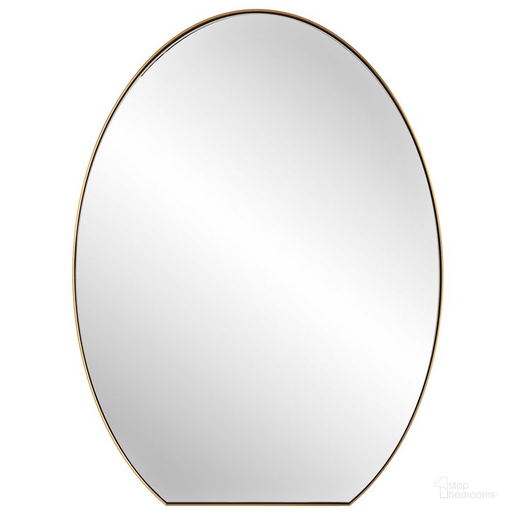 The appearance of Cabell Oval Mirror In Brass designed by Uttermost in the  interior design. This brass piece of furniture  was selected by 1StopBedrooms from Cabell Collection to add a touch of cosiness and style into your home. Sku: 09924. Material: MDF. Product Type: Accent Mirror. Image1