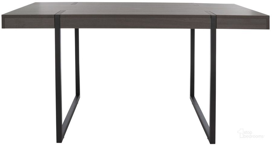 The appearance of Cael Dining Table in Charcoal and Black designed by Safavieh in the modern / contemporary interior design. This charcoal and black piece of furniture  was selected by 1StopBedrooms from Cael Collection to add a touch of cosiness and style into your home. Sku: DTB9300C. Table Base Style: Double Pedestal. Material: Wood. Product Type: Dining Table. Table Top Shape: Rectangular. Size: 59". Image1