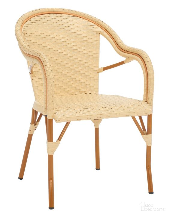The appearance of California Armchair Set of 2 in Natural designed by Safavieh in the modern / contemporary interior design. This natural piece of furniture  was selected by 1StopBedrooms from California Collection to add a touch of cosiness and style into your home. Sku: PAT7531A-SET2. Material: Aluminum. Product Type: Outdoor Chair. Image1