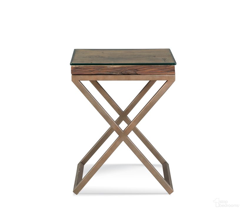 The appearance of Cambria End Table In Brown designed by Bassett Mirror Company in the rustic / southwestern interior design. This brown piece of furniture  was selected by 1StopBedrooms from Cambria Collection to add a touch of cosiness and style into your home. Sku: 7048-LR-200BEC;7048-LR-200TEC. Material: Wood. Product Type: End Table. Image1