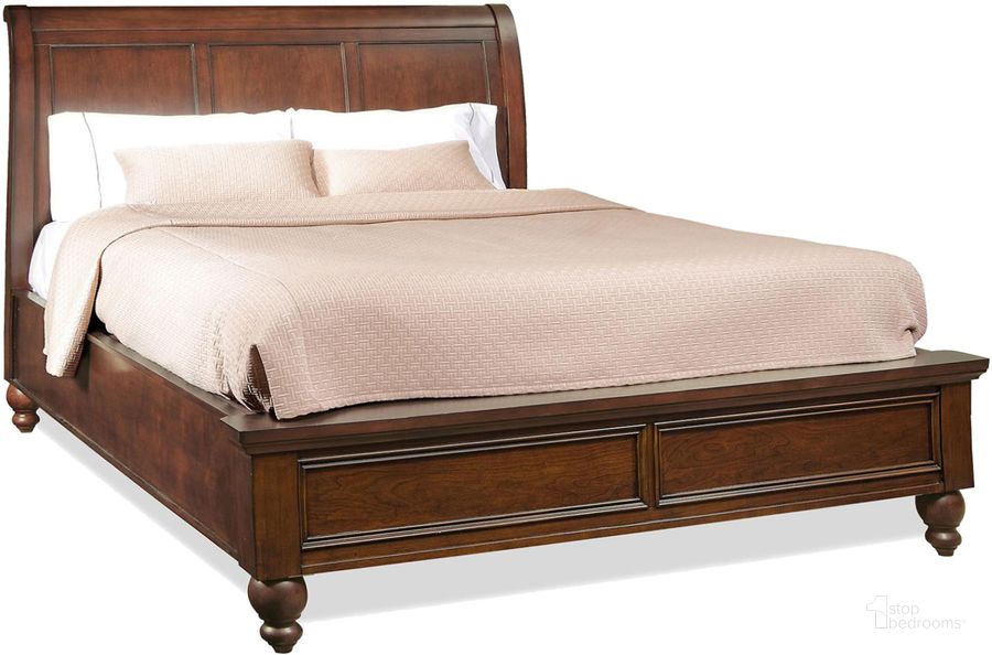 The appearance of Cambridge Queen Sleigh Bed In Cherry designed by Aspenhome in the transitional interior design. This cherry piece of furniture  was selected by 1StopBedrooms from Cambridge Collection to add a touch of cosiness and style into your home. Sku: ICB-400-BCH-KD-1;ICB-403-BCH-1;ICB-402L-BCH-1. Bed Type: Storage Bed. Material: Wood. Product Type: Storage Bed. Bed Size: Queen. Image1